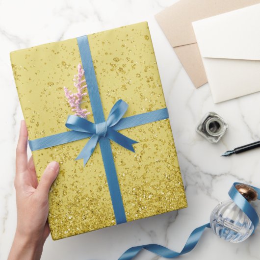 Donkere Gouden Nep Glitters Cadeaupapier (Geschenken)