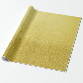Donkere Gouden Nep Glitters Cadeaupapier (Uitgerold)