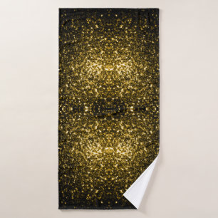 Donkere gouden vonken glinsteren badhanddoek