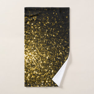 Donkere gouden vonken glinsteren handdoek