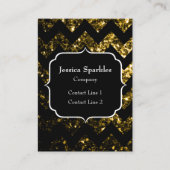 Donkere goudgele glitter vonken Chevron Monogram Visitekaartje (Voorkant)