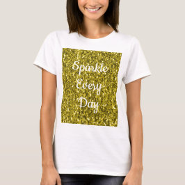 Donkere goudgele nepschittering Glans elke dag T-shirt
