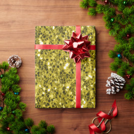 Donkere goudgele nepschittertjes glinsteren cadeaupapier