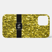 Donkere goudgele nepschittertjes Monogram Case-Mate iPhone Case (Achterkant (horizontaal))