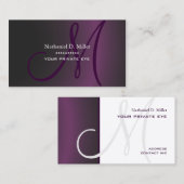 Donkere gradiënt paars/Zelf maken Visitekaartje (Voorkant / Achterkant)