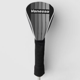 Donkere Gradiënt Regenboog Speld Strepen met Naam Golfheadcover