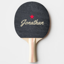 Donkere graniet stenen vintage ster signatuur tafeltennisbatje