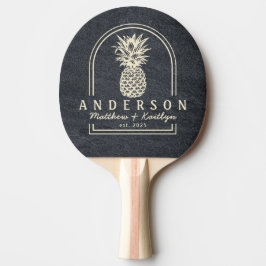 Donkere granieten stenen ananas-huwelijksboog & na tafeltennisbatje