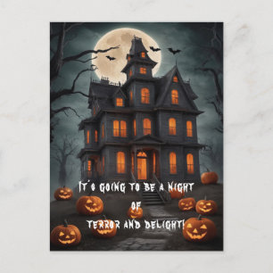 Donkere Griezelen Huis Kunst Grimmige Halloween Briefkaart