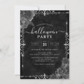 Donkere Griezelfloraal Roos Halloweenfeest Kaart (Voorkant)