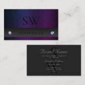 Donkere grijze blauwe Paarse verlooppatroon Initia Visitekaartje (Voorkant / Achterkant)