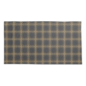 Donkere grijze diamanten met Gold Grid en Stippen  Kussensloop (Achterkant-Links)