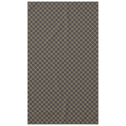 Donkere grijze diamanten met Gold Grid en Stippen Tafelkleed (Voorkant)