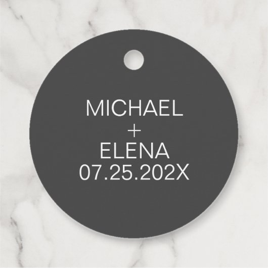 Donkere grijze en witte Floral bruiloft Bedankjes Labels (Achterkant)