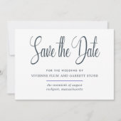 Donkere grijze en witte kalligrafie Sla de datum o Save The Date (Voorkant)