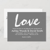 Donkere grijze en witte Moderne Uitnodiging van he (Voorkant / Achterkant)