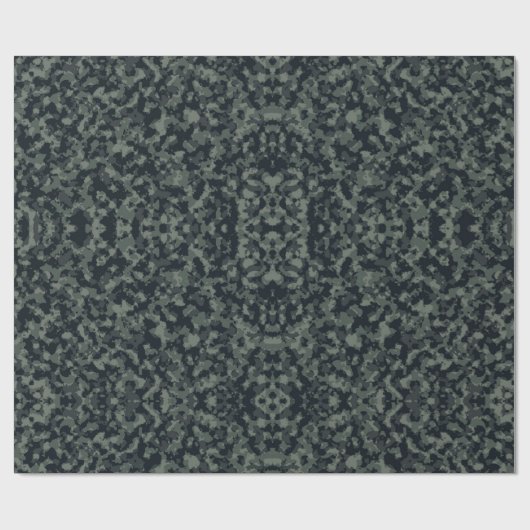 Donkere grijze, groene en zwarte schaduwen Camoufl Cadeaupapier (Vlak)
