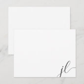 Donkere grijze kalligrafie script twee Initialen Notitiekaartje (Voorkant / Achterkant)