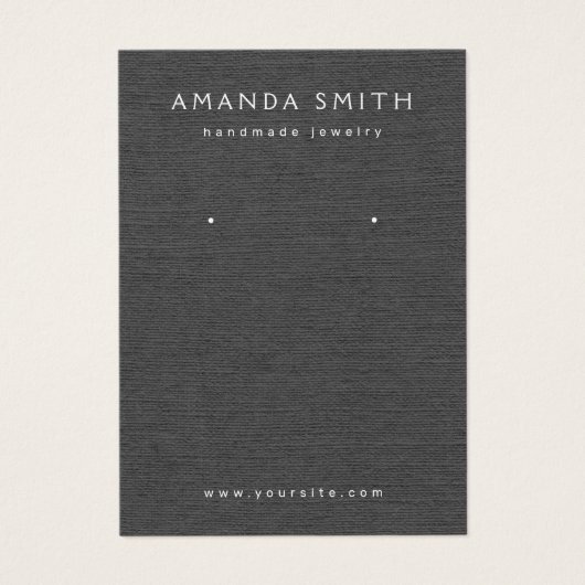 Donkere grijze linnen die er uitzien als een oorsc visitekaartje (Voorkant)
