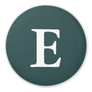 Donkere Grijze Met monogram van de Lei Keramische Knop