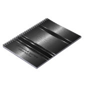 Donkere grijze metalen, geborsteld aluminium uiter notitieboek (Linkerzijde)