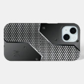 Donkere grijze metallische blik geometrische patro Case-Mate iPhone case (Achterkant (horizontaal))