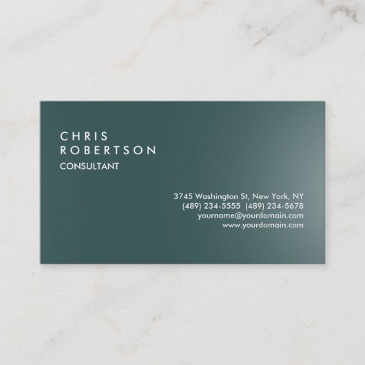 Donkere grijze moderne creatieve Visitekaartje (Voorkant)