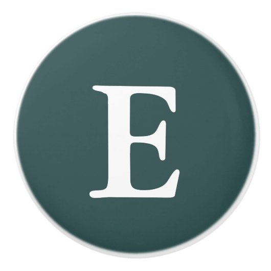 Donkere grijze monogrammen keramische knop (Voorkant)