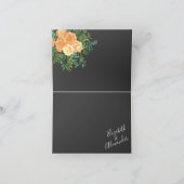 Donkere grijze pperbruiloft Modern Floral Bedankkaart (Binnen)