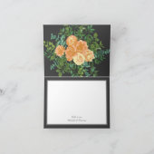 Donkere grijze pperbruiloft Modern Floral Bedankkaart (Binnen)
