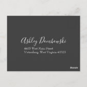 Donkere grijze pperbruiloft Modern Floral Briefkaart (Achterkant)