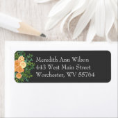 Donkere grijze pperbruiloft Modern Floral Etiket (Insitu)