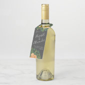 Donkere grijze pperbruiloft Modern Floral Flessenhanger (Schuin)