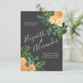 Donkere grijze pperbruiloft Modern Floral Kaart (Staand voorkant)