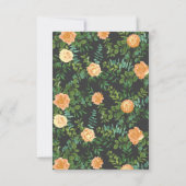 Donkere grijze pperbruiloft Modern Floral Kaart (Achterkant)