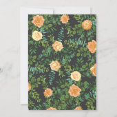 Donkere grijze pperbruiloft Modern Floral Kaart (Achterkant)