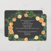 Donkere grijze pperbruiloft Modern Floral Kaart (Voorkant / Achterkant)