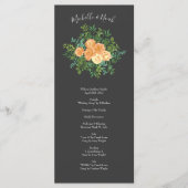Donkere grijze pperbruiloft Modern Floral Menu (Voorkant)