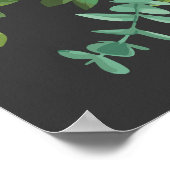 Donkere grijze pperbruiloft Modern Floral Poster (Hoek)