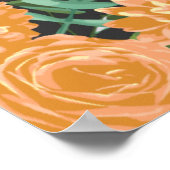 Donkere grijze pperbruiloft Modern Floral Poster (Hoek)