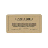 Donkere grijze rand en lijn ingrediënten lijst Kra Etiket (Voorkant)