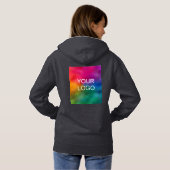 Donkere grijze Sjabloon Upload zakelijke Logo Hoodie (Achterkant volledig)