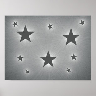 Donkere grijze sterren in het Poster Night Sky