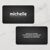 Donkere grijze textuur | Eenvoudige tekst Visitekaartje (Voorkant / Achterkant)