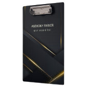 Donkere grijze zwarte lijnen en gouden lijnen klembord (Links)