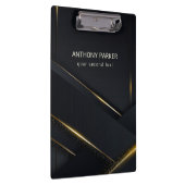 Donkere grijze zwarte lijnen en gouden lijnen klembord (Rechts)