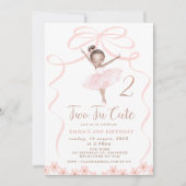 Donkere grillige Ballerina Twee Tu Leuke Verjaarda Kaart (Voorkant)