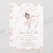 Donkere grillige Ballerina Twee Tu Leuke Verjaarda Kaart (Voorkant / Achterkant)