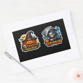 💀🎃 Donkere Grim Reaper Halloween Rechthoekige Sticker