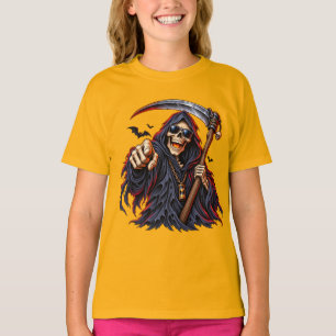 Donkere Grim Reaper Halloween – Schedel met Zeis, T-shirt